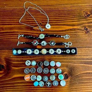 Button charm bracelets & necklace